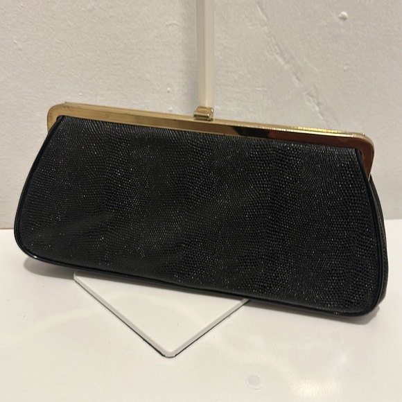Vintage JR Florida black embossed clutch - Picture 2 of 4